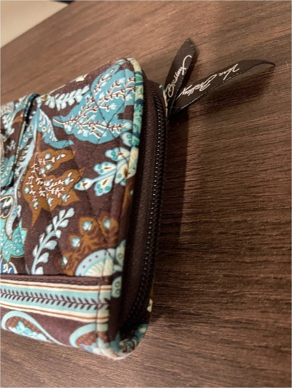 Vera Bradley Quilted Floral Print Wallet with Turn Lock Closure
